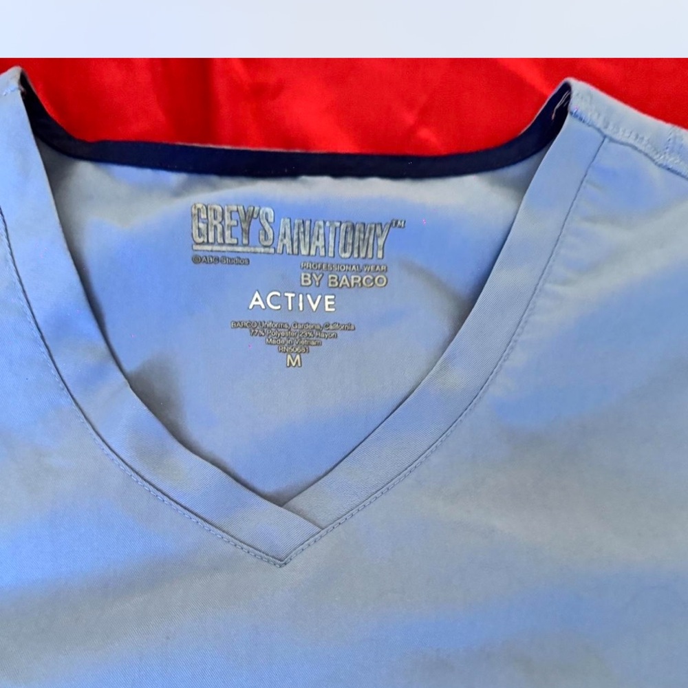 Grey's Anatomy Light Blue V-Neck Scrub Top